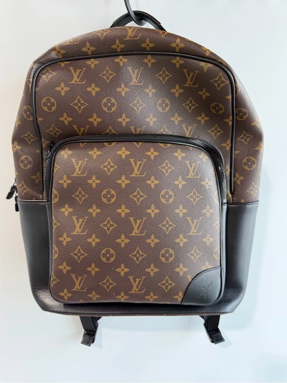 Louis Vuitton Brown Monogram Canvas Backpack with Black Trim